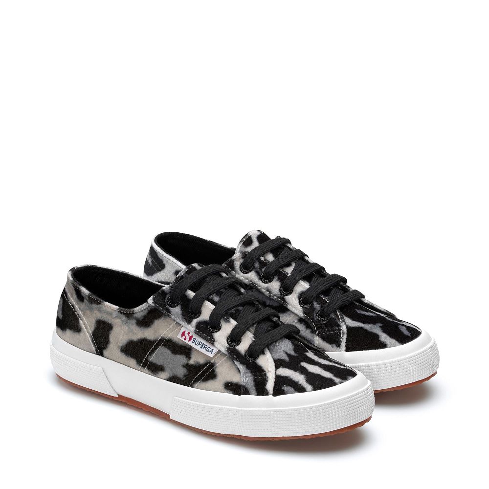 Superga 2750 Fanvelvetw Black Sneakers - Women's Sneakers USA | US9234463